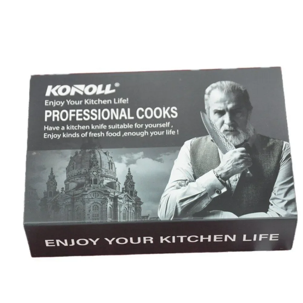 Professional Stainless Steel Chef Knife with Wood Handle KONOLL New in Box